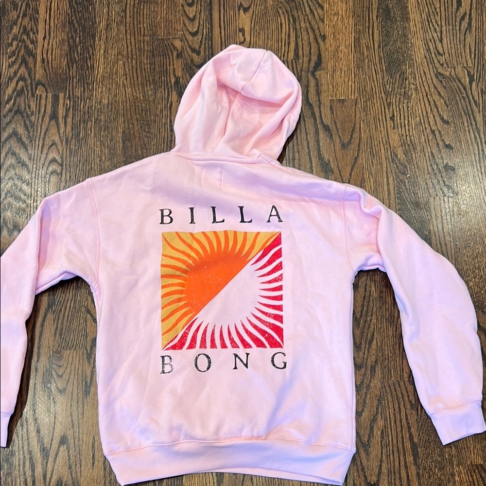 Billabong Pink Hoodie with Graphic Design